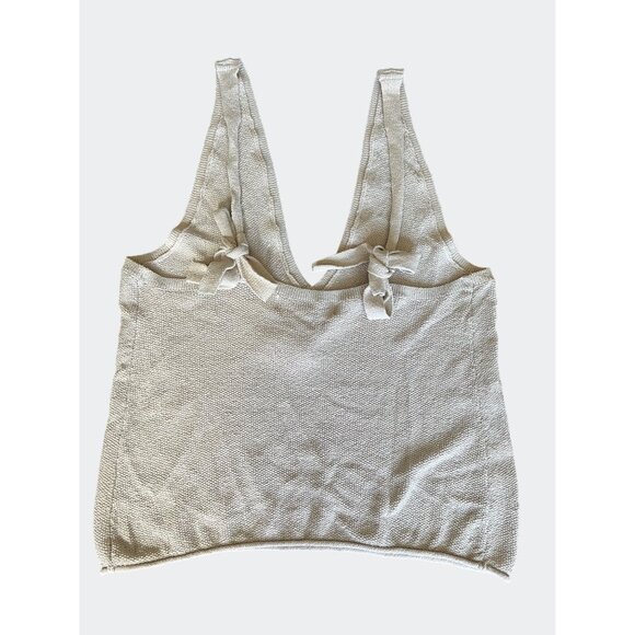 Free People Beach Keiran Sweater Knit Tank Top Beige Summer Style Womens Small - Picture 6 of 14